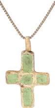 MEDIEVAL UKRAINIAN/RUSSIAN ENAMELED CROSS NECKLACE, 10TH-13TH CENTURY - Picardi Jewelry