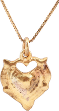 RARE ANCIENT VIKING HEART PENDANT NECKLACE, C.850-1050 AD - Picardi Jewelry
