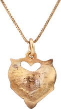 RARE ANCIENT VIKING HEART PENDANT NECKLACE, C.850-1050 AD - Picardi Jewelry
