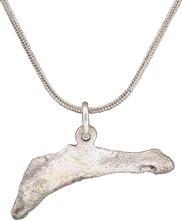 FINE GREEK/UKRAINE BRONZE DOLPHIN PENDANT NECKLACE, 5TH-4TH CENTURY BC - Picardi Jewelry