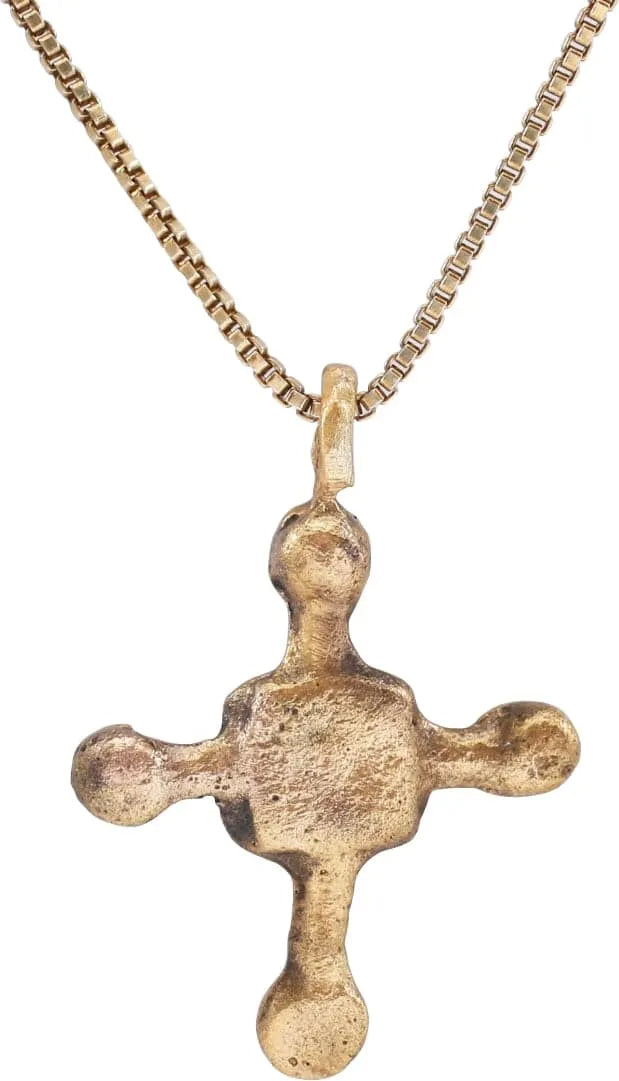 FINE MEDIEVAL CHRISTIAN CROSS NECKLACE C.800-1000 AD.