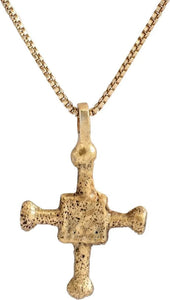 FINE MEDIEVAL CHRISTIAN CROSS NECKLACE C.1100-1300 AD