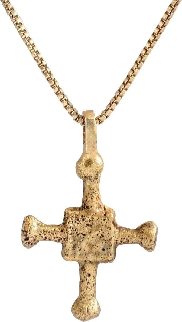 FINE MEDIEVAL CHRISTIAN CROSS NECKLACE C.1100-1300 AD