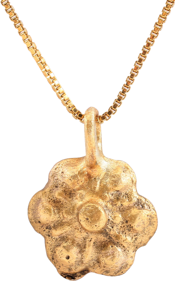 ROMAN WHEEL OF FORTUNE AMULET NECKLACE, 5TH-7TH CENTURY - Picardi Jewelers