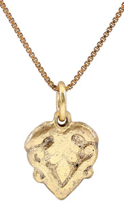 RARE ANCIENT VIKING HEART PENDANT NECKLACE, C.850-1050 AD