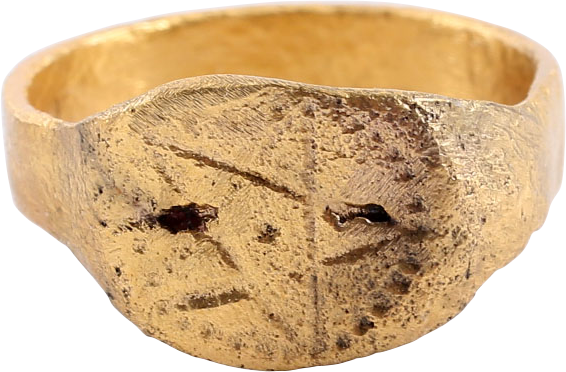 MEDIEVAL SORCERER'S PENTAGRAM RING, C.500-900 AD, SIZE 8 1/2 - Picardi Jewelry