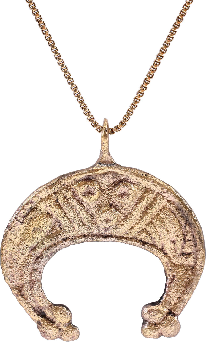 SUPERB VIKING LUNAR PENDANT NECKLACE, 10TH-11TH CENTURY AD - Picardi Jewelry