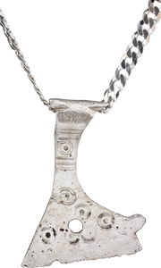 FINE VIKING VOTIVE AXE NECKLACE, C.850-1050 AD - Picardi Jewelry