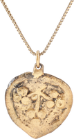 LARGE VIKING/SCANDINAVIAN HEART PENDANT NECKLACE, 11TH-12TH CENTURY AD - Picardi Jewelry