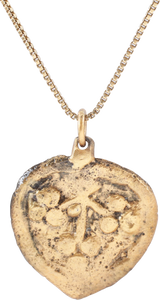 LARGE VIKING/SCANDINAVIAN HEART PENDANT NECKLACE, 11TH-12TH CENTURY AD - Picardi Jewelry