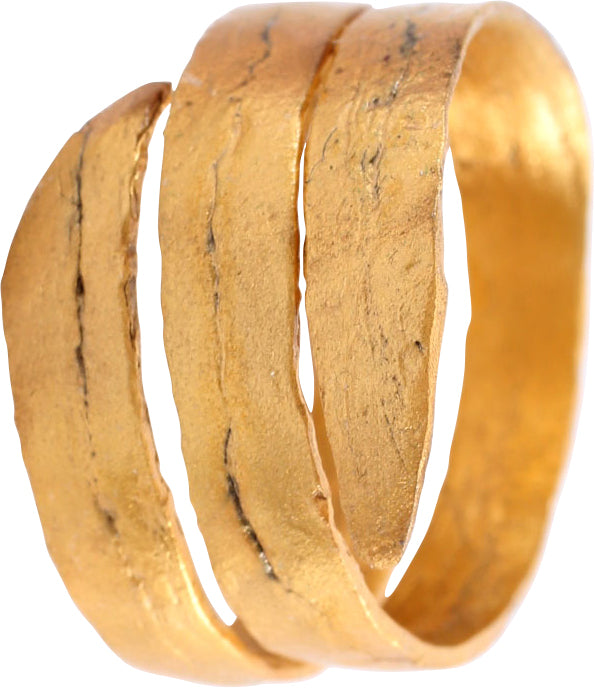 VIKING COIL RING, 9TH-10TH CENTURY, SIZE 9-1/4 - 9-3/4