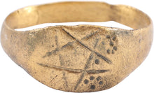 MEDIEVAL SORCERER'S PENTAGRAM RING, C.500-900 AD, SIZE 10