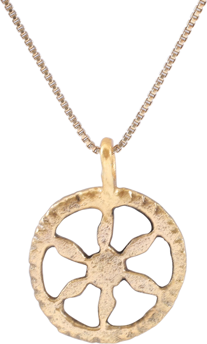 ROMAN WHEEL OF FORTUNE AMULET NECKLACE, 2ND-5TH CENTURY AD - Picardi Jewelers