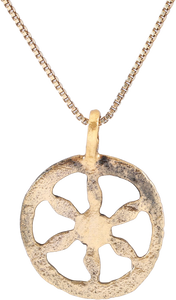 ROMAN WHEEL OF FORTUNE AMULET NECKLACE, 2ND-5TH CENTURY AD - Picardi Jewelers