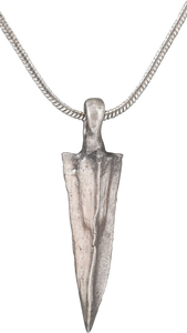 GREEK ARROWHEAD PENDANT NECKLACE, 300-100 BC - Picardi Jewelry