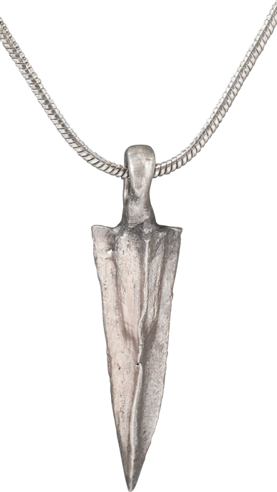 GREEK ARROWHEAD PENDANT NECKLACE, 300-100 BC - Picardi Jewelry