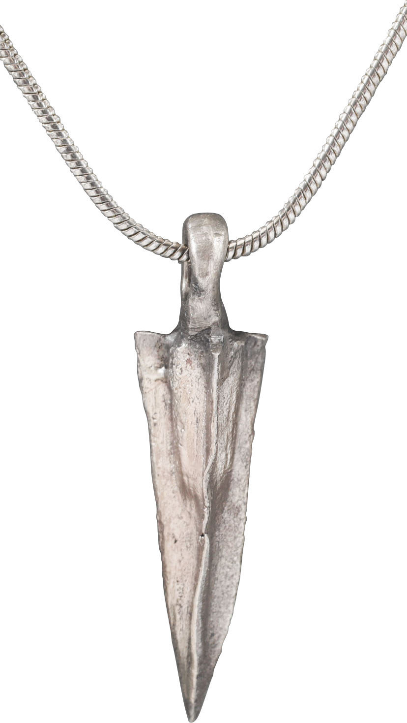 GREEK ARROWHEAD PENDANT NECKLACE, 300-100 BC - Picardi Jewelry