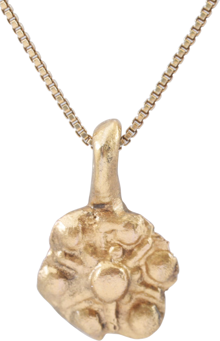ROMAN WHEEL OF FORTUNE AMULET NECKLACE, 200-550 AD - Picardi Jewelry
