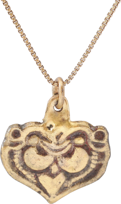 FINE VIKING HEART PENDANT NECKLACE, 11TH CENTURY - Picardi Jewelry