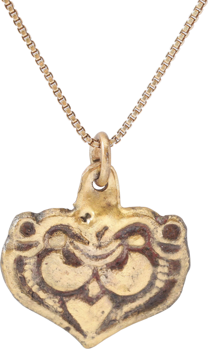 FINE VIKING HEART PENDANT NECKLACE, 11TH CENTURY - Picardi Jewelry
