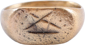 MEDIEVAL SORCERER'S PENTAGRAM RING, C.500-900 AD, SZ 8 1/4
