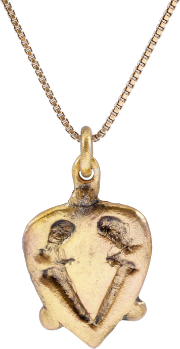 ANCIENT VIKING HEART PENDANT NECKLACE, C.850-1050 AD - Picardi Jewelry