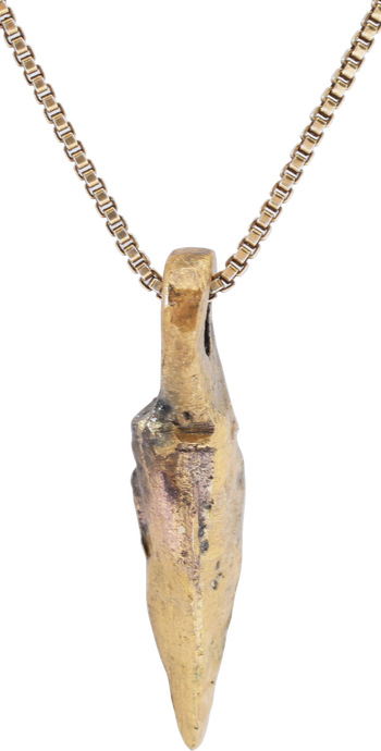 HELLENISTIC GREEK ARROWHEAD PENDANT NECKLACE, 300 - 100 BC - Picardi Jewelers