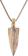 BRONZE ARROWHEAD PENDANT NECKLACE, HELLENISTIC GREEK, 300 - 100 BC - Picardi Jewelry