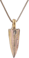 BRONZE ARROWHEAD PENDANT NECKLACE, HELLENISTIC GREEK, 300 - 100 BC - Picardi Jewelry