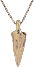 BRONZE ARROWHEAD PENDANT NECKLACE, HELLENISTIC GREEK, 300 - 100 BC - Picardi Jewelry