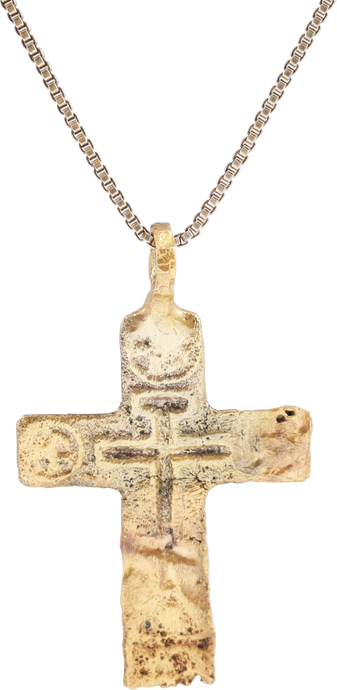 FINE EASTERN EUROPEAN CROSS NECKLACE, RUSSIAN OR UKRAINIAN - Picardi Jewelry