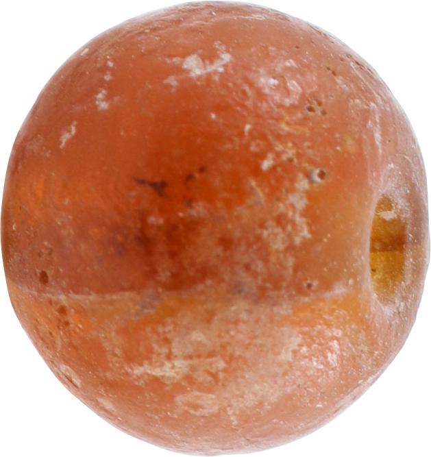 VIKING MELON AMBER GLASS BEAD 850-1050 AD - Picardi Jewelry