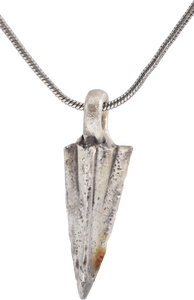BRONZE ARROWHEAD PENDANT NECKLACE, HELLENISTIC GREEK, 300 - 100 BC - Picardi Jewelry