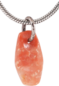 PRECOLUMBIAN STONE PENDANT NECKLACE, C.500-1600 AD - Picardi Jewelry