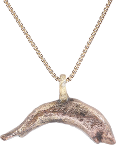 ROMAN GILT DOLPHIN PENDANT NECKLACE C.100-300 AD - Picardi Jewelry
