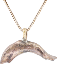 ROMAN GILT DOLPHIN PENDANT NECKLACE C.100-300 AD - Picardi Jewelry