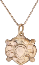 RARE ANCIENT VIKING HEART PENDANT NECKLACE, C.850-1050 AD - Picardi Jewelry