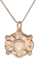 RARE ANCIENT VIKING HEART PENDANT NECKLACE, C.850-1050 AD - Picardi Jewelry