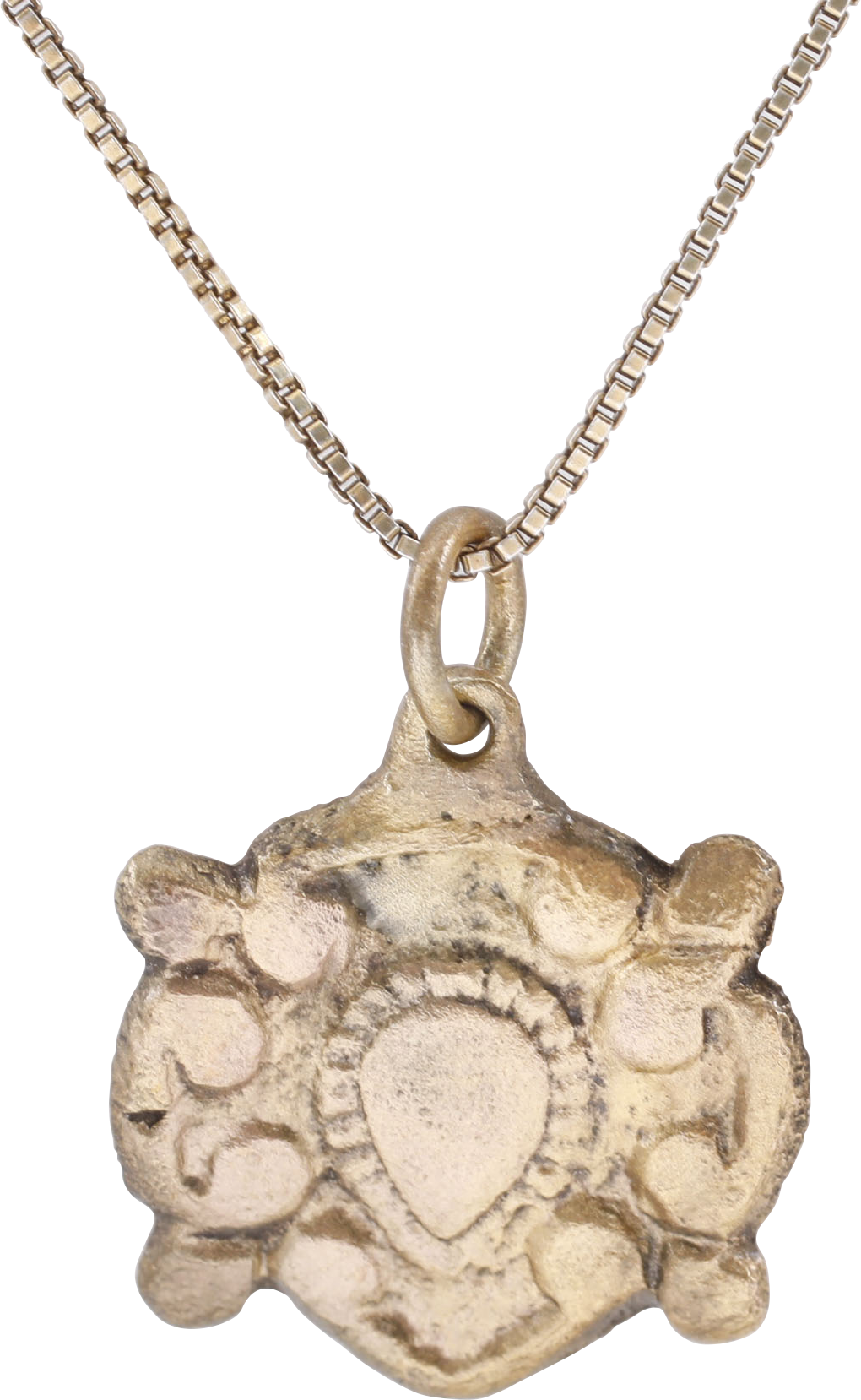 RARE ANCIENT VIKING HEART PENDANT NECKLACE, C.850-1050 AD - Picardi Jewelry