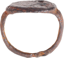 ROMAN IRON SIGNET/FIGURAL RING, C.500-100 BC, SIZE 4 - Picardi Jewelry