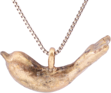 ROMAN GILT DOLPHIN PENDANT NECKLACE C.100-300 AD