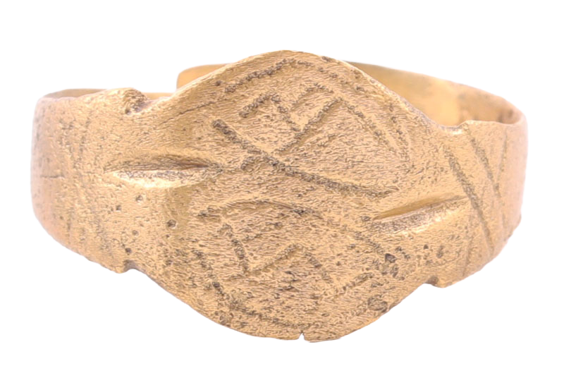 FINE VIKING WARRIOR'S SHIELD RING, 10TH-11TH CENTURY, SIZE 9 3/4