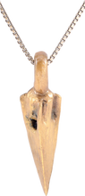 BRONZE ARROWHEAD PENDANT NECKLACE, HELLENISTIC GREEK, 300-100 BC - Picardi Jewelry
