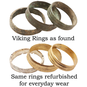 VERY RARE VIKING SILVERED BRONZE WEDDING RING, 850-1050 AD, SIZE 11 - Picardi Jewelry