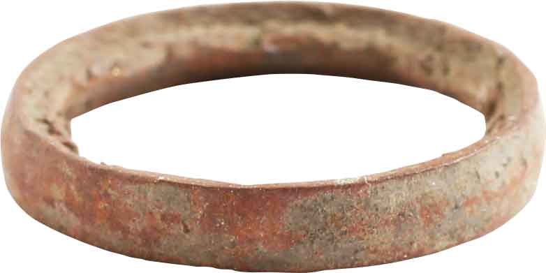 DOUBLY RARE COPPER VIKING RING, 900-1050 AD, SIZE 7 1/2