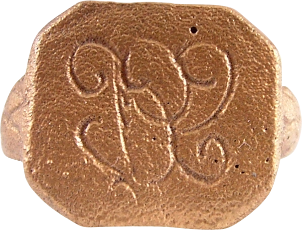 EUROPEAN MERCHANT'S SEAL RING 16TH C., SIZE 11 1/2