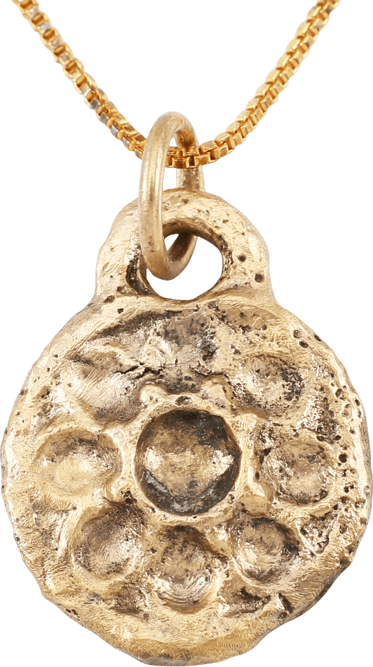 MEDIEVAL WHEEL OF FORTUNE AMULET NECKLACE, 5TH-8TH CENTURY AD - Picardi Jewelers