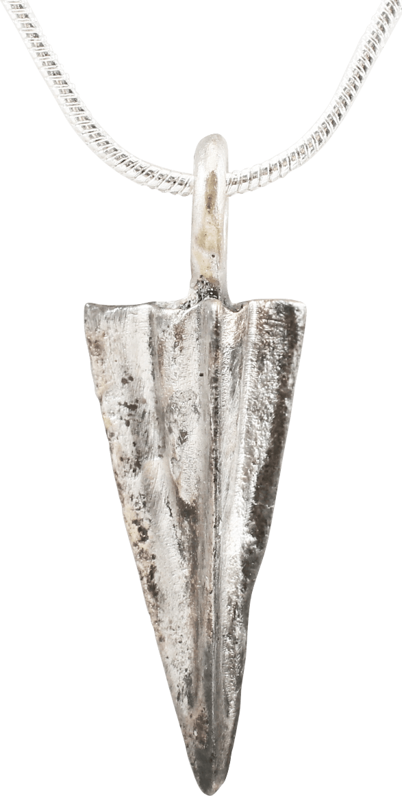 BRONZE ARROWHEAD PENDANT NECKLACE, HELLENISTIC GREEK, 300 - 100 BC - Picardi Jewelry