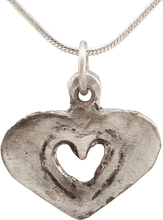 RARE ANCIENT VIKING HEART PENDANT NECKLACE, C.850-1050 AD - Picardi Jewelers
