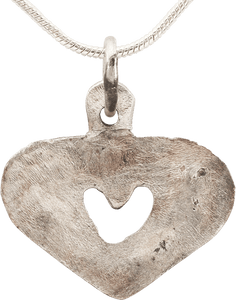 RARE ANCIENT VIKING HEART PENDANT NECKLACE, C.850-1050 AD - Picardi Jewelers